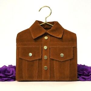 Stylish Brown Suede Jacket Purse
